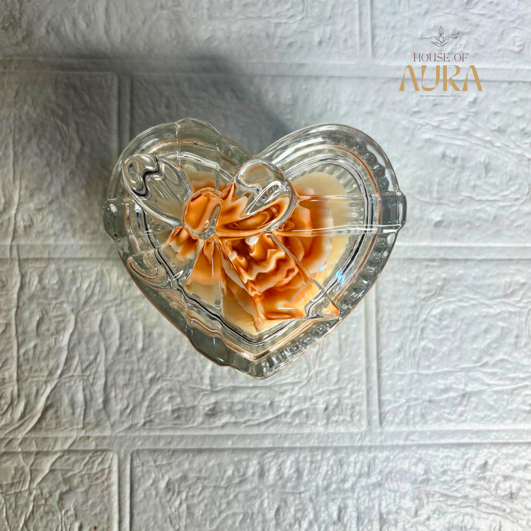 Bow Heart Jar Candle