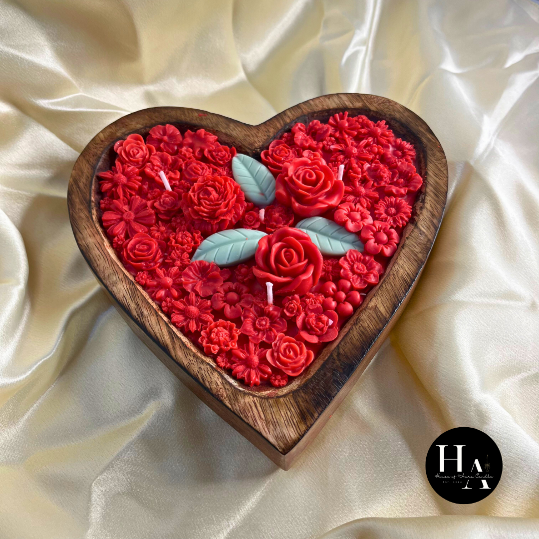 Wooden Heart Candle