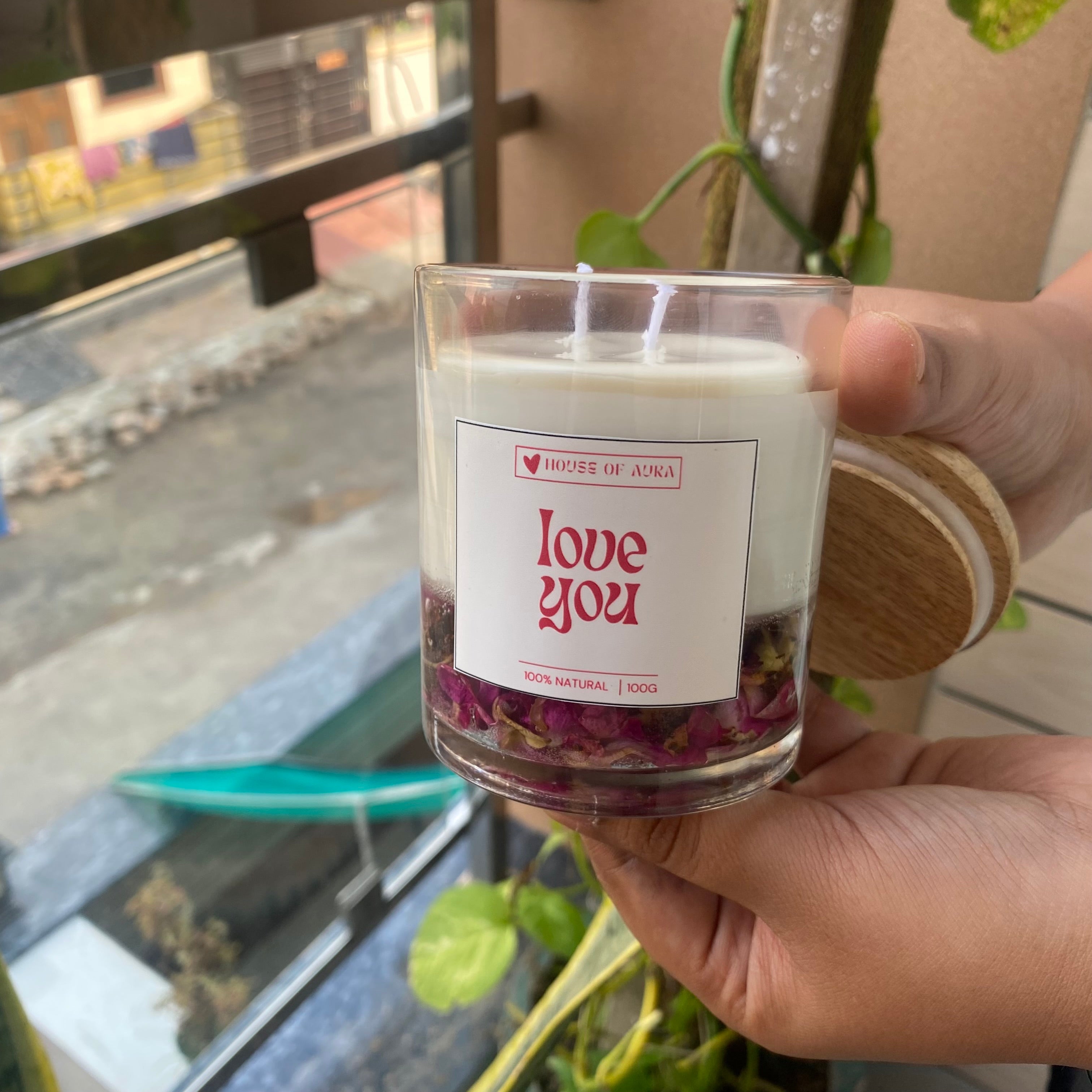 Flowery Gel Candle with Secret Message