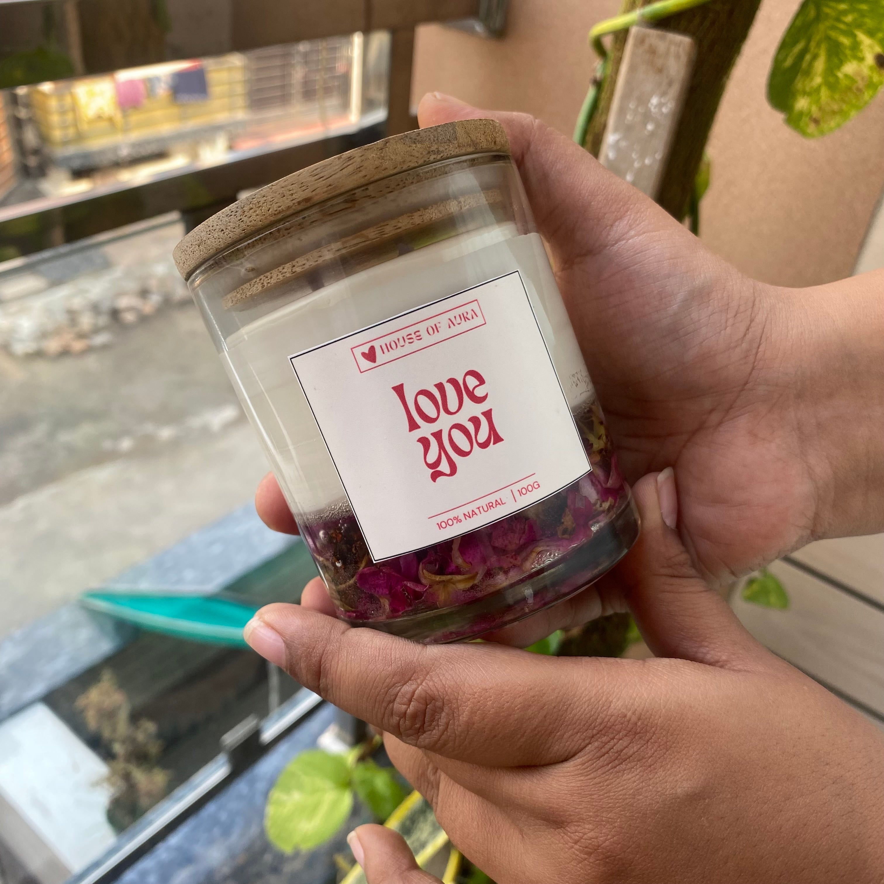 Flowery Gel Candle with Secret Message