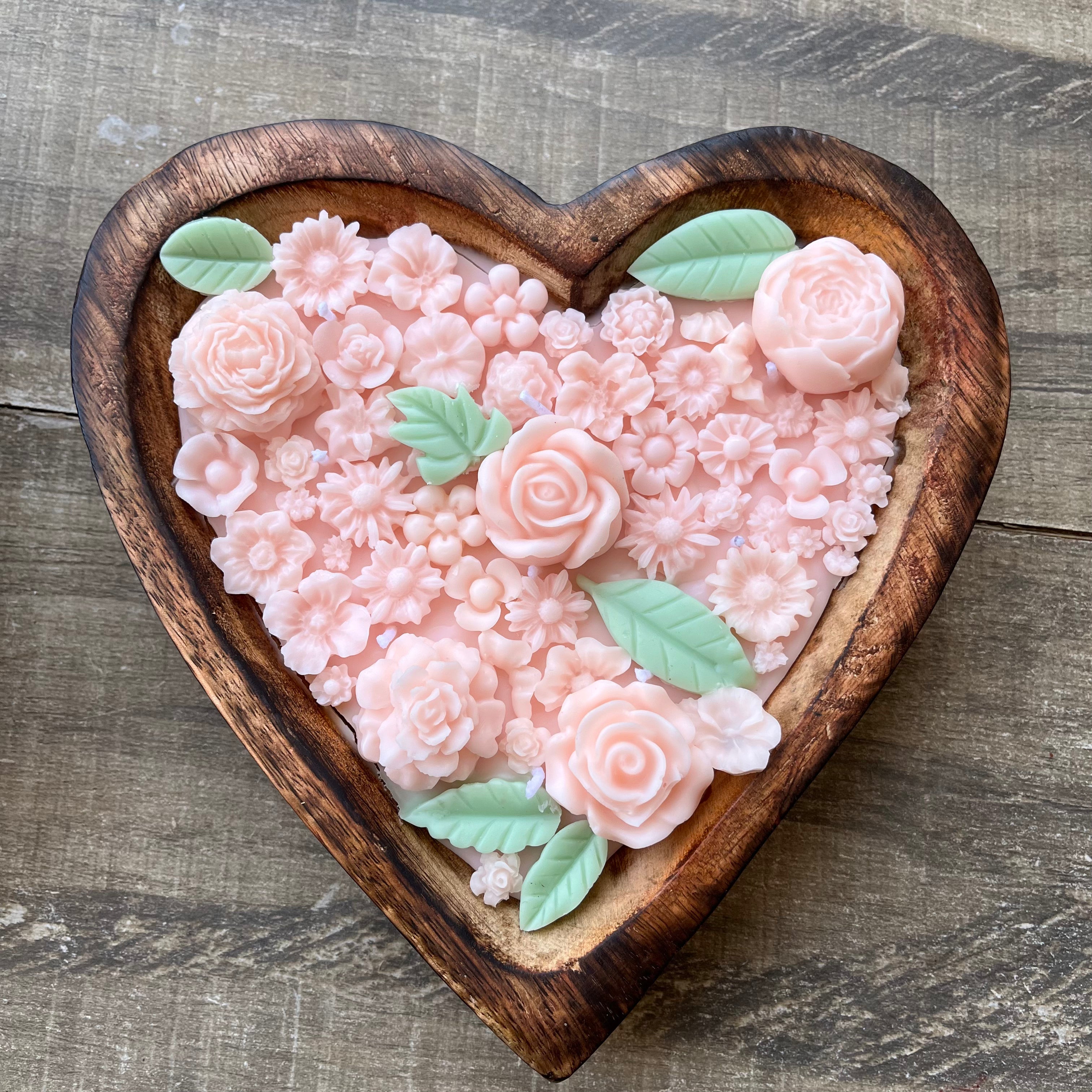 Wooden Heart Candle