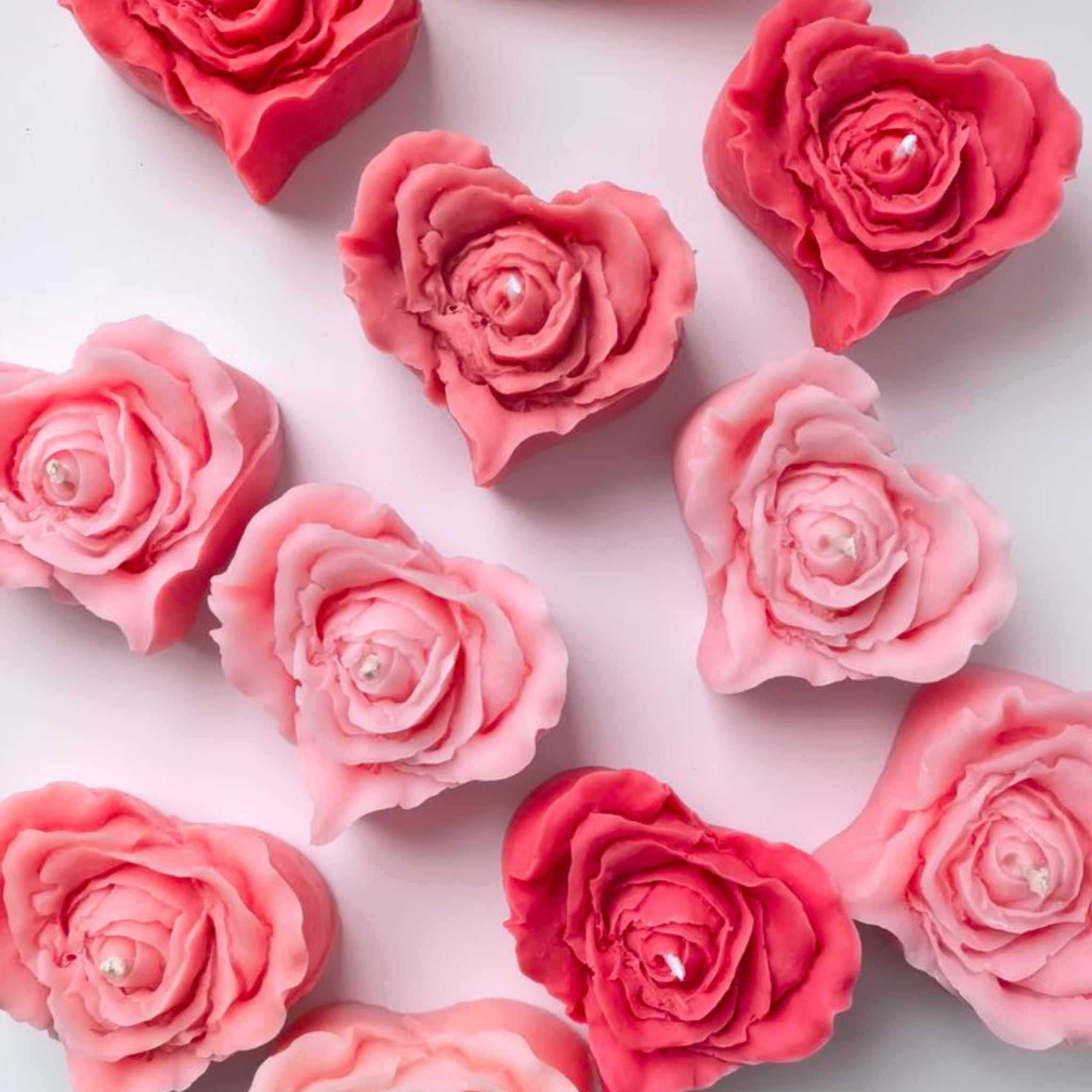 Heart Rose Flower Candle